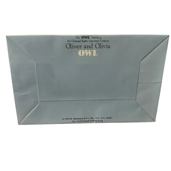 Vintage Set of 12 The Owl Family‎ Oliver & Olivia Gift Bags 9.5 X 8 - Picture 8 of 8